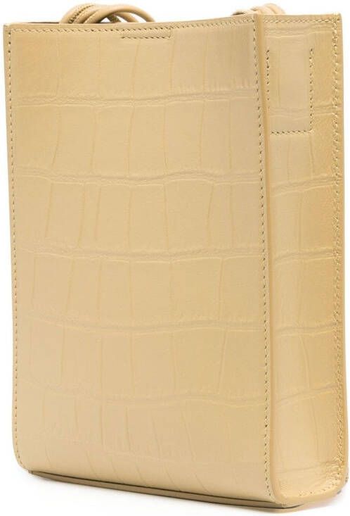 Jil Sander Tangle crossbodytas met krokodillenleer-effect Geel
