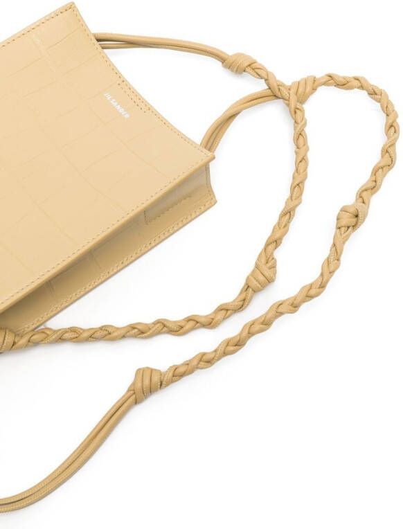 Jil Sander Tangle crossbodytas met krokodillenleer-effect Geel