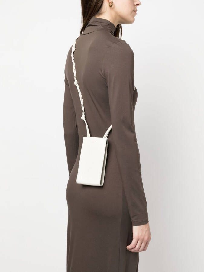Jil Sander Tangle crossbodytas met logodetail Wit