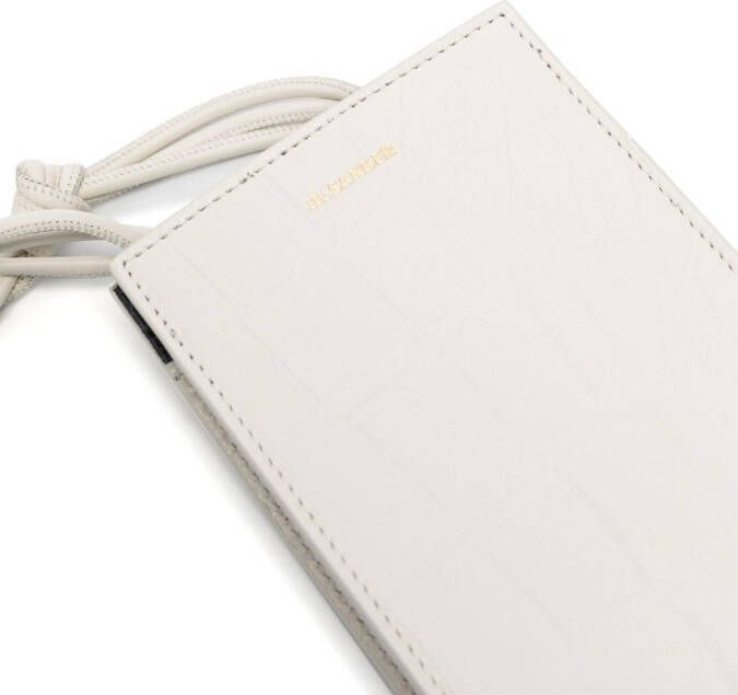 Jil Sander Tangle crossbodytas met logodetail Wit