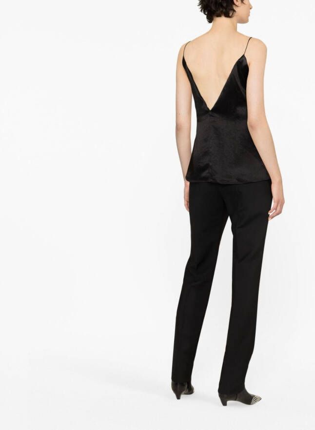 Jil Sander Top met V-rug Zwart