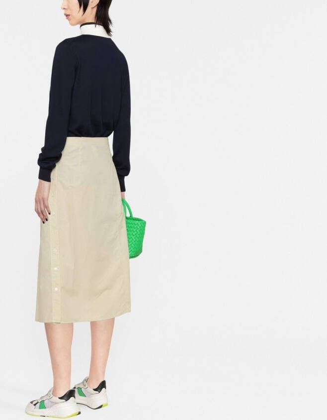 Jil Sander Trui met contrasterende hals Blauw