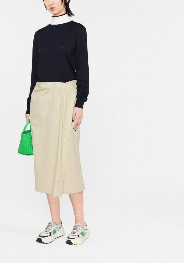 Jil Sander Trui met contrasterende hals Blauw