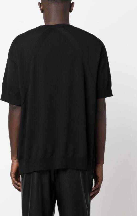 Jil Sander Wollen T-shirt Zwart