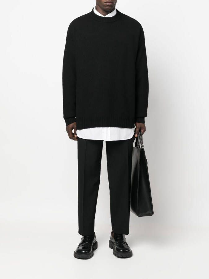Jil Sander Trui met ronde hals Zwart