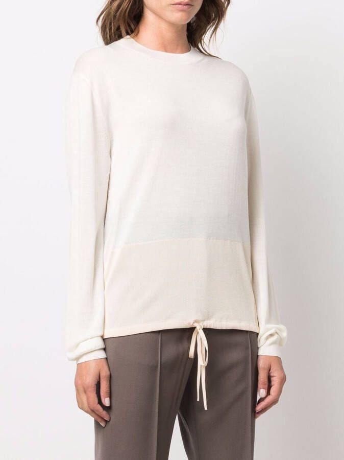 Jil Sander Trui met trekkoord Beige