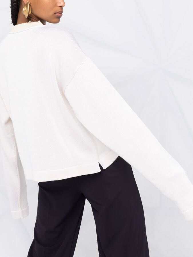 Jil Sander Tweekleurige trui Beige