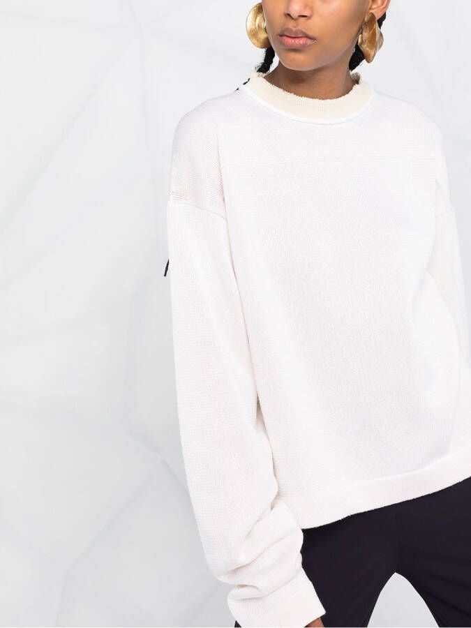 Jil Sander Tweekleurige trui Beige