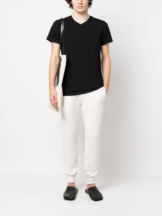 Jil Sander T-shirt met V-hals Zwart