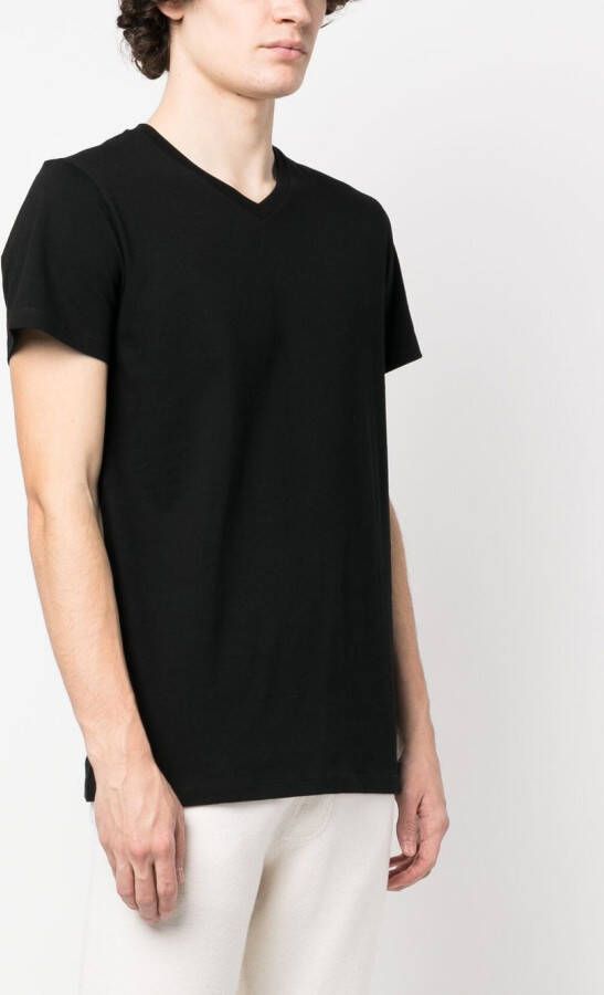 Jil Sander T-shirt met V-hals Zwart