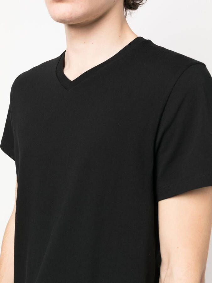 Jil Sander T-shirt met V-hals Zwart