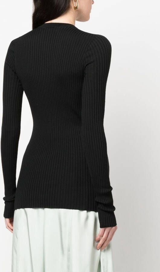 Jil Sander Vest met ronde hals Zwart