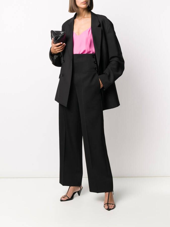 Jil Sander Pantalon met wijde pijpen Zwart