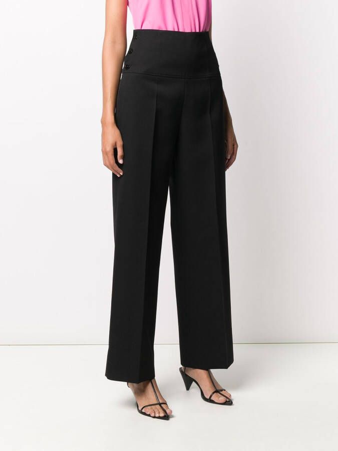 Jil Sander Pantalon met wijde pijpen Zwart
