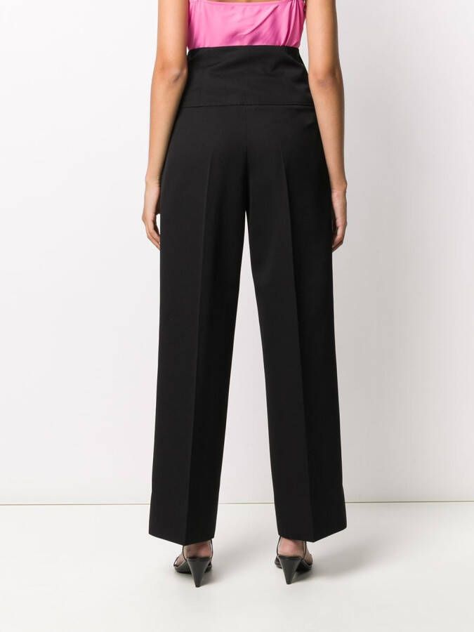 Jil Sander Pantalon met wijde pijpen Zwart