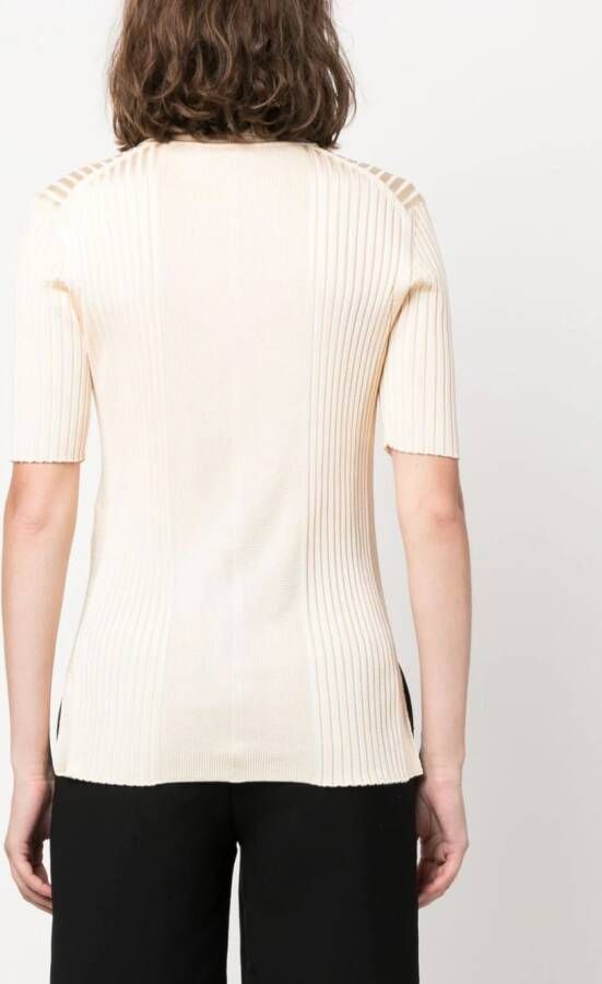 Jil Sander Geribbeld poloshirt Beige