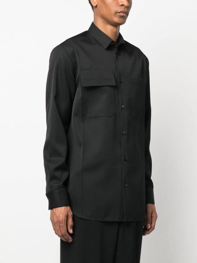 Jil Sander Wollen overhemd Zwart