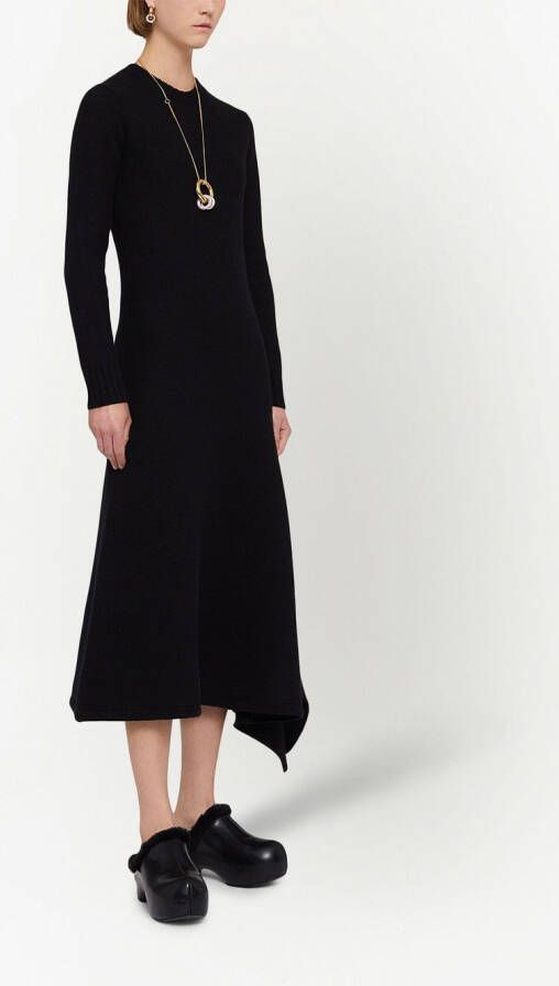 Jil Sander Asymmetrische jurk Zwart