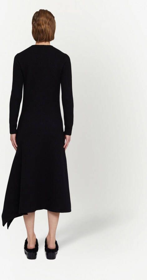 Jil Sander Asymmetrische jurk Zwart
