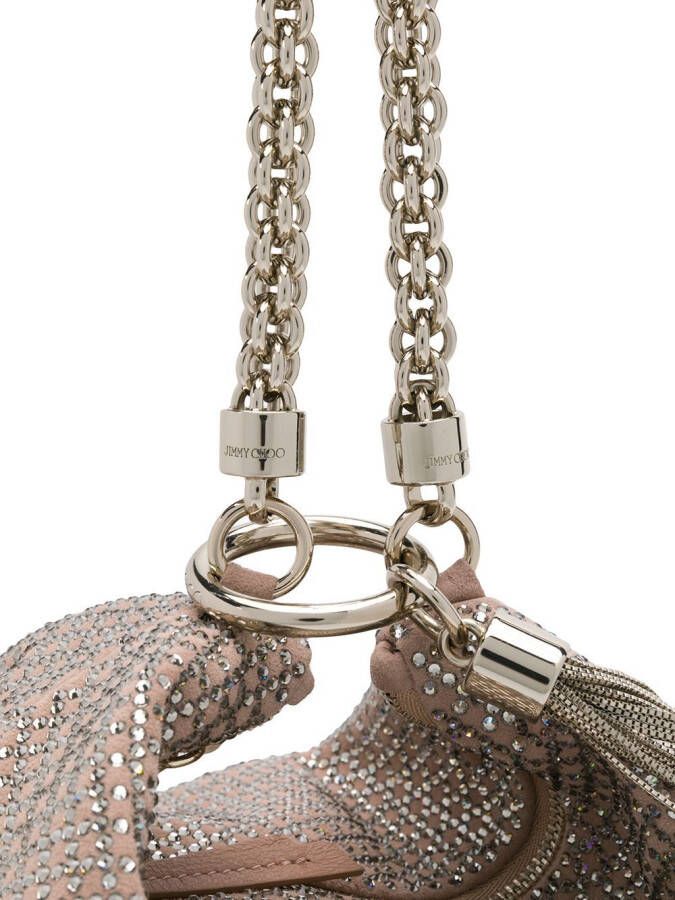 Jimmy Choo Callie clutch verfraaid met kristallen Beige
