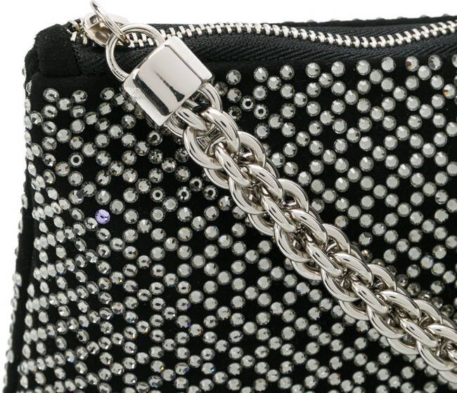 Jimmy Choo Callie diamond motief kristallen hotfix clutch Zwart