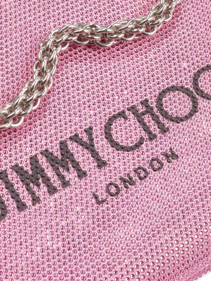 Jimmy Choo Callie schoudertas verfraaid met kristallen Roze