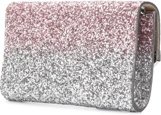 Jimmy Choo Emmie glitter crossbodytas Zilver