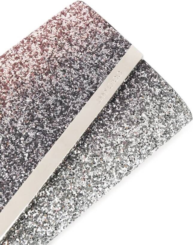Jimmy Choo Emmie glitter crossbodytas Zilver