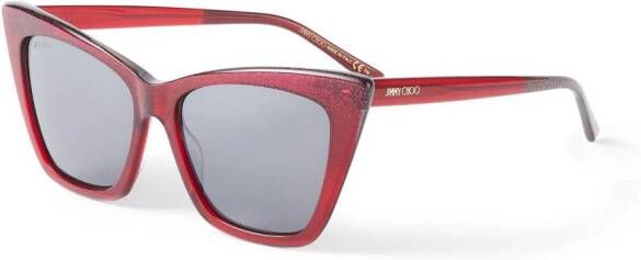Jimmy Choo Eyewear Lucine zonnebril met cat-eye montuur Rood