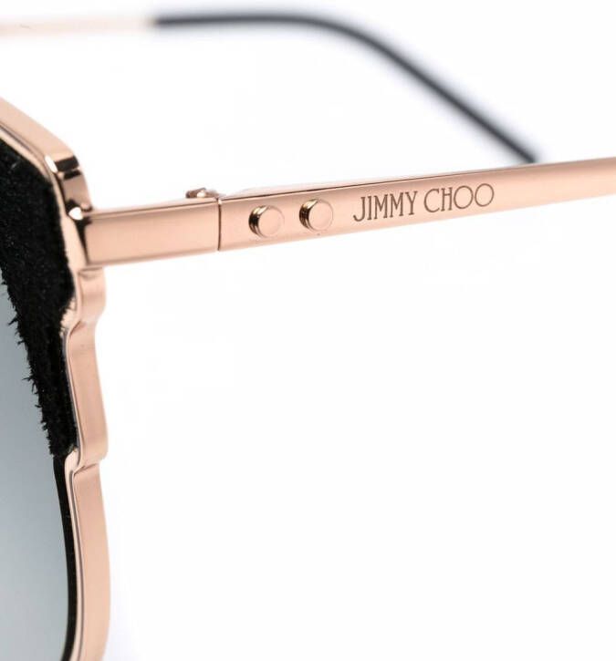Jimmy Choo Eyewear Lues zonnebril met rond montuur Goud