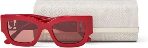 Jimmy Choo Eyewear Nena zonnebril met vierkant montuur Rood