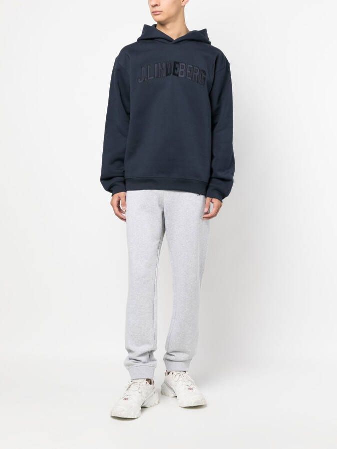 J.Lindeberg Hoodie met geborduurd logo Blauw