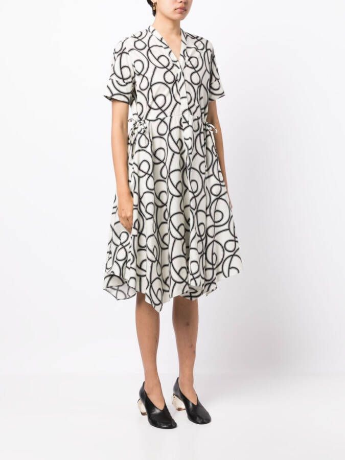 JNBY Midi-jurk met abstracte print Zwart