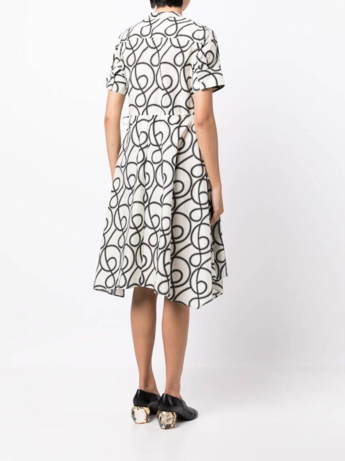 JNBY Midi-jurk met abstracte print Zwart