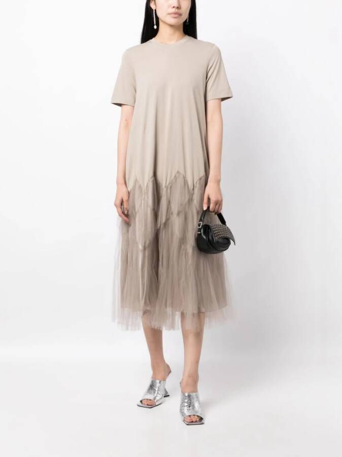 JNBY Midi-jurk met tulen vlak Beige