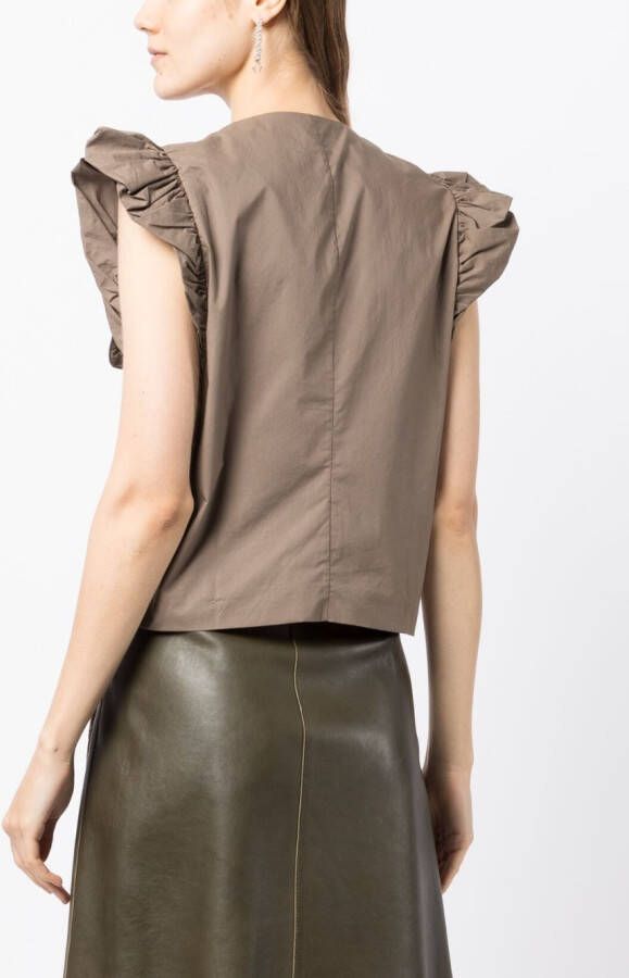 JNBY Blouse met ruchemouwen Grijs