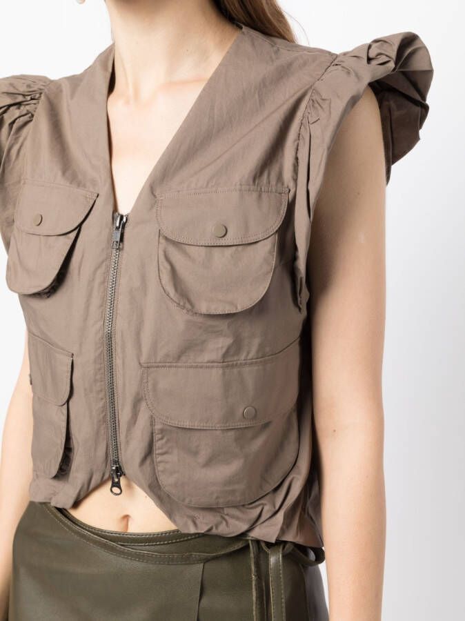 JNBY Blouse met ruchemouwen Grijs