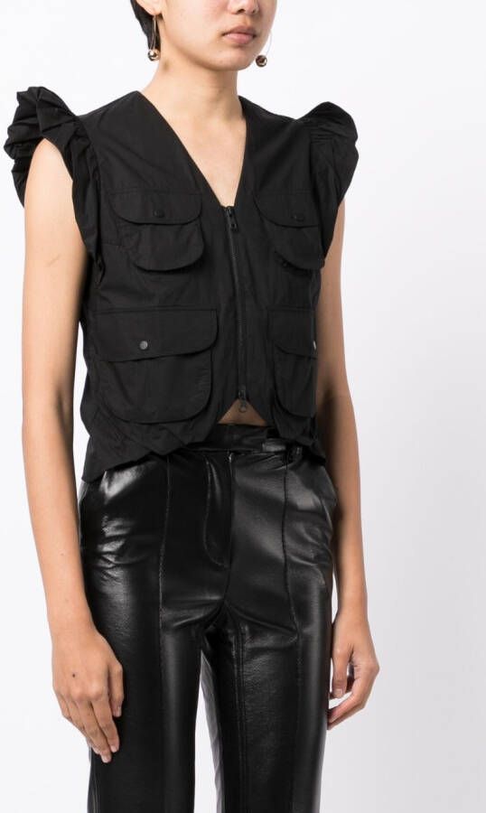 JNBY Blouse met ruchemouwen Zwart