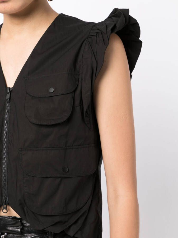 JNBY Blouse met ruchemouwen Zwart