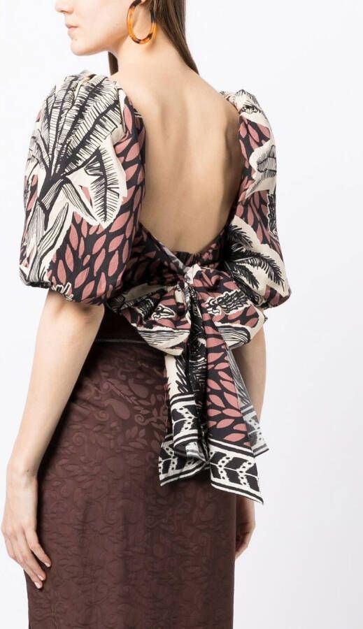 Johanna Ortiz Blouse met pofmouwen Zwart