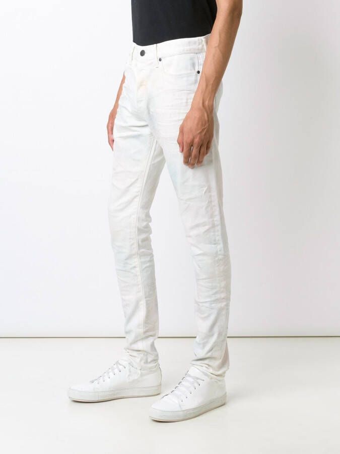John Elliott creased slim-fit jeans Wit