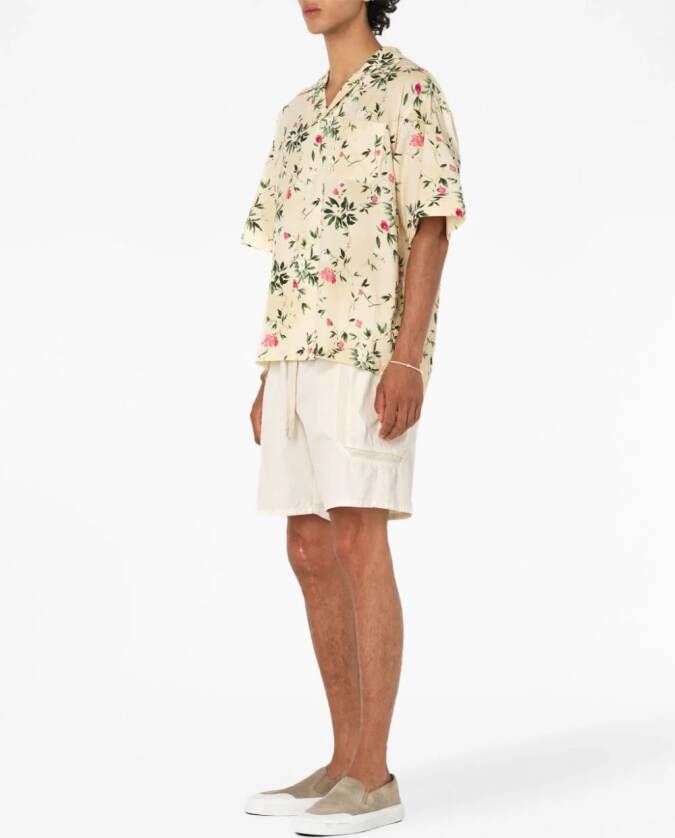 John Elliott Overhemd met bloemenprint Beige
