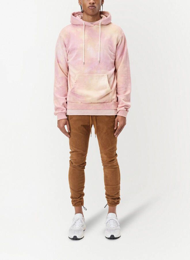 John Elliott Hoodie met tie-dye print Roze