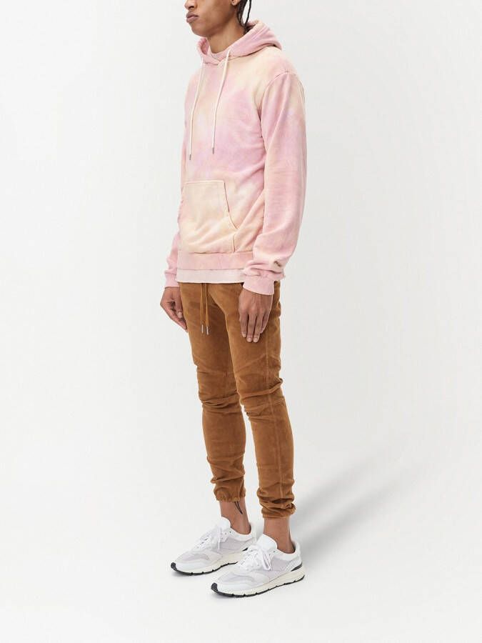 John Elliott Hoodie met tie-dye print Roze