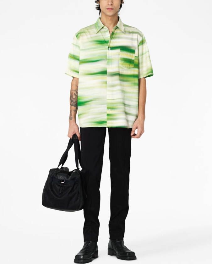 John Elliott Overhemd met abstract patroon Groen