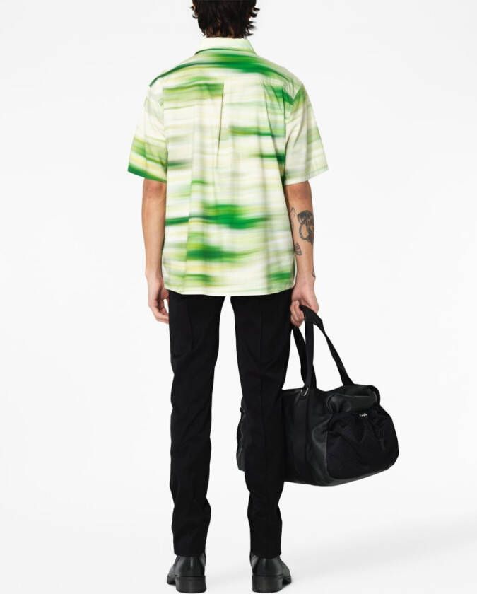 John Elliott Overhemd met abstract patroon Groen