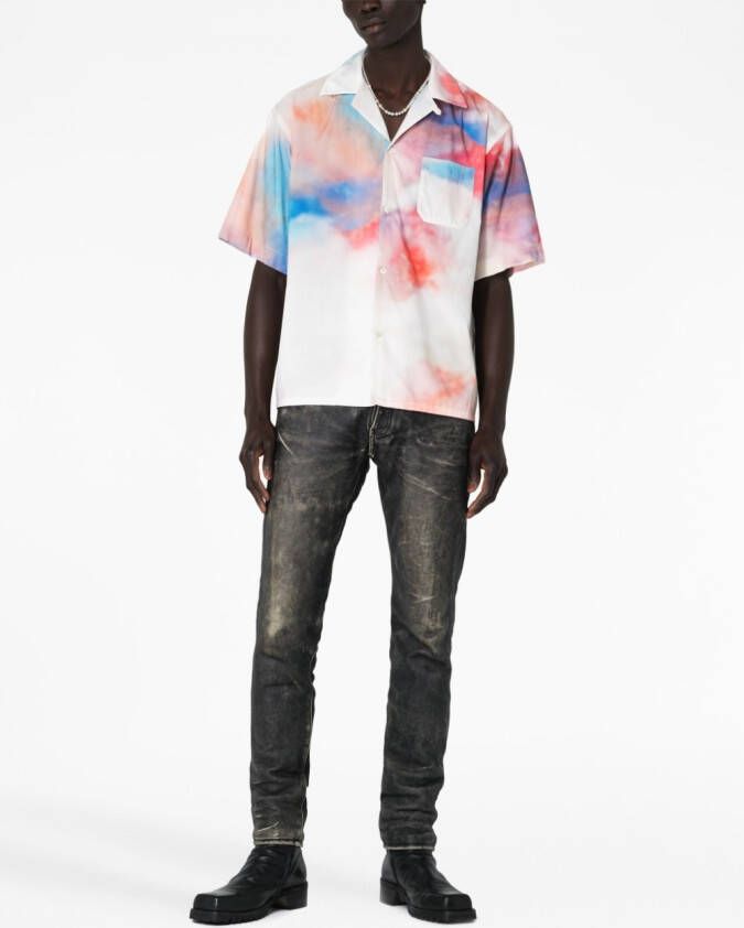 John Elliott Overhemd met tie-dye print Wit