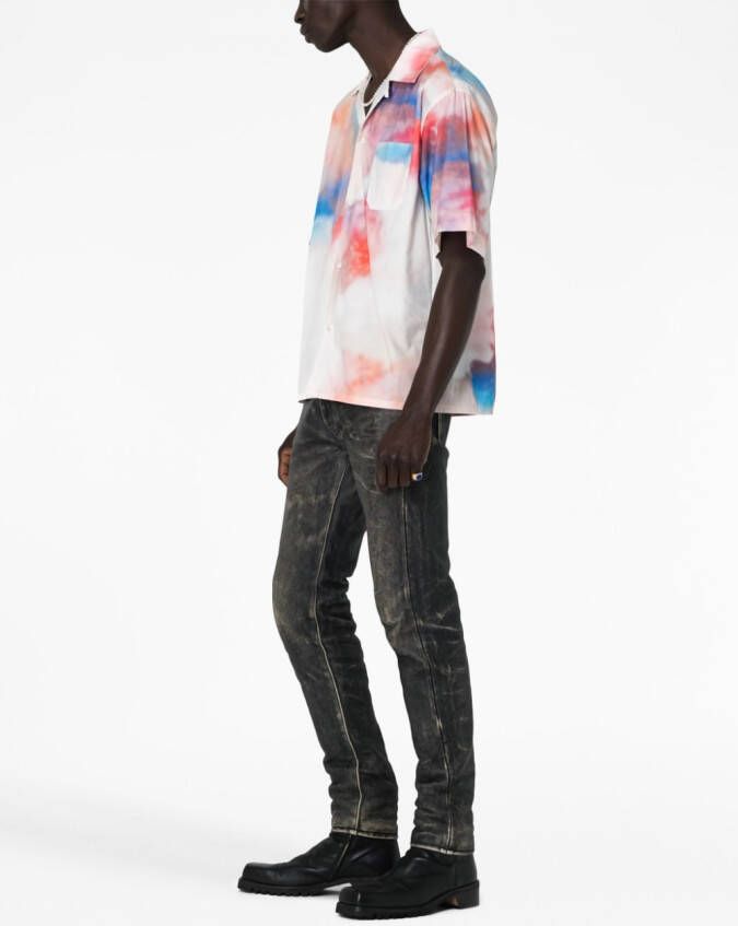 John Elliott Overhemd met tie-dye print Wit