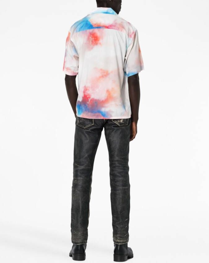 John Elliott Overhemd met tie-dye print Wit
