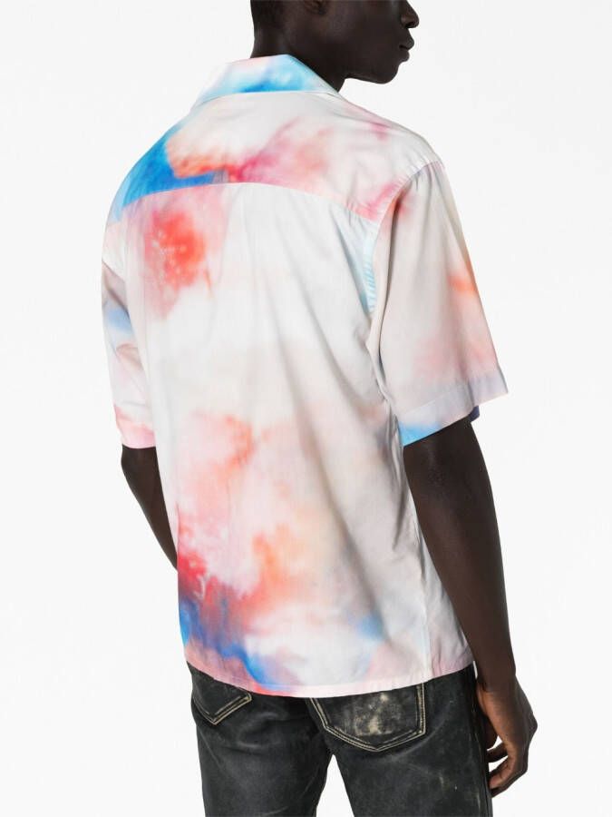 John Elliott Overhemd met tie-dye print Wit
